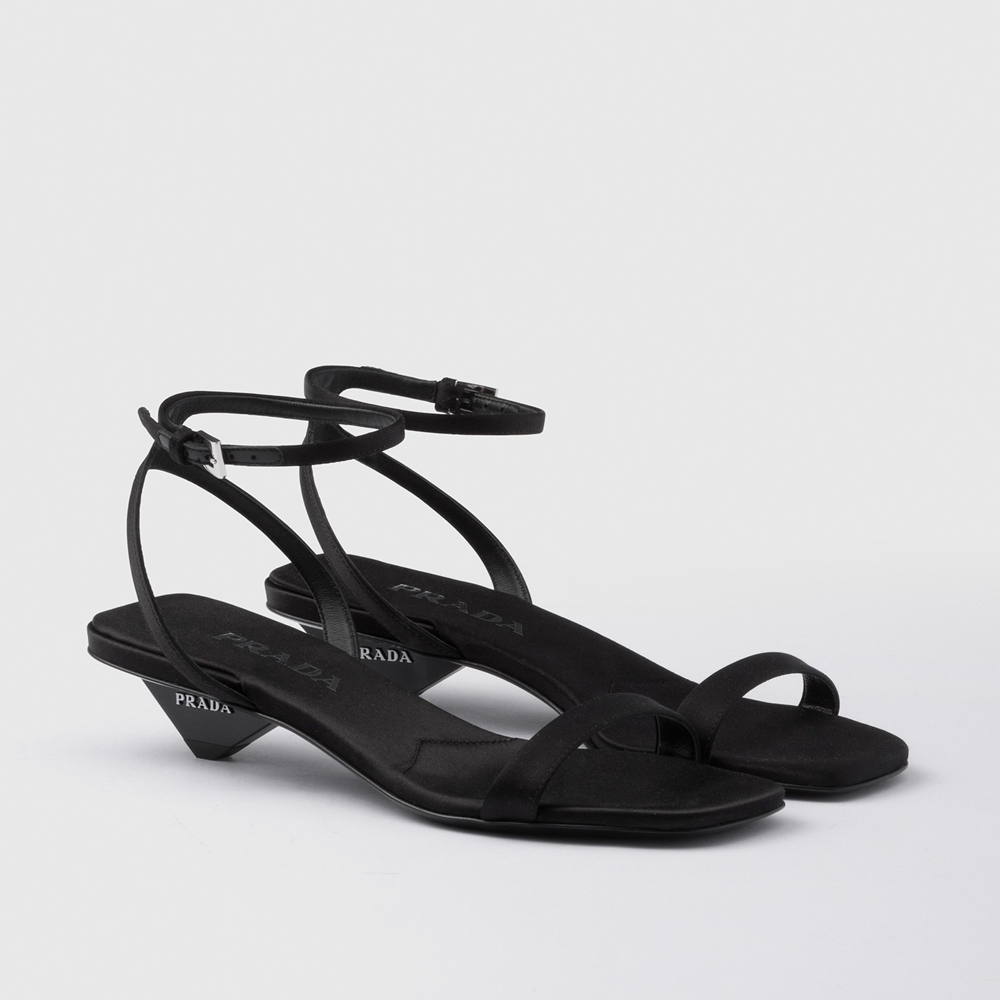 Prada Black Satin Sandals 1X542N_049_F0002_F_035